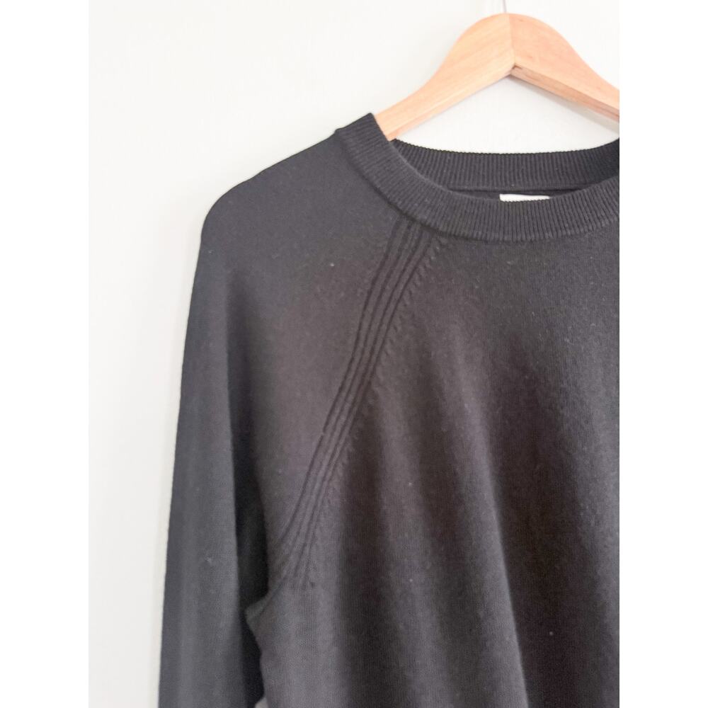 J.Crew Factory | NWT Wool Blend Boyfriend Sweater Black Relaxed | Sz S - Picture 3 of 8